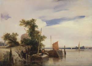 川のはしけ 作： Richard Parkes Bonington